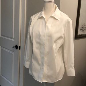 Jones New York White Collared Shirt (L)